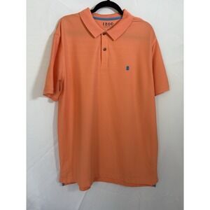 Izod Polo Shirt Size XL Knit Short Sleeve Orange Embroidered Logo‎